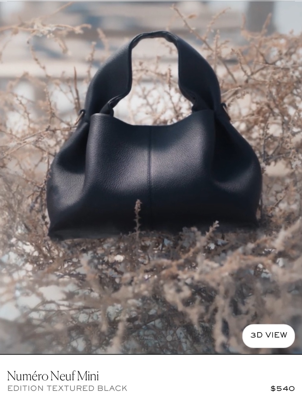 Authentic! NWT! Polene Numéro Neuf Mini in Textured Black - Retail $540! - Picture 7 of 17